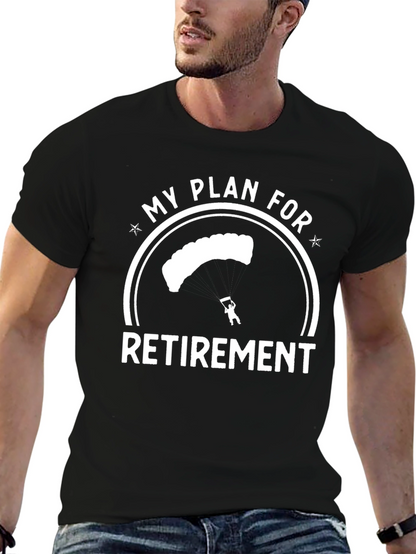 Skydiving Retirement Plan Graphic Tee - Black