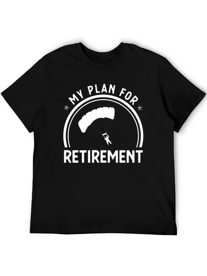Skydiving Retirement Plan Graphic Tee - Black