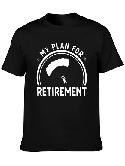 Skydiving Retirement Plan Graphic Tee - Black