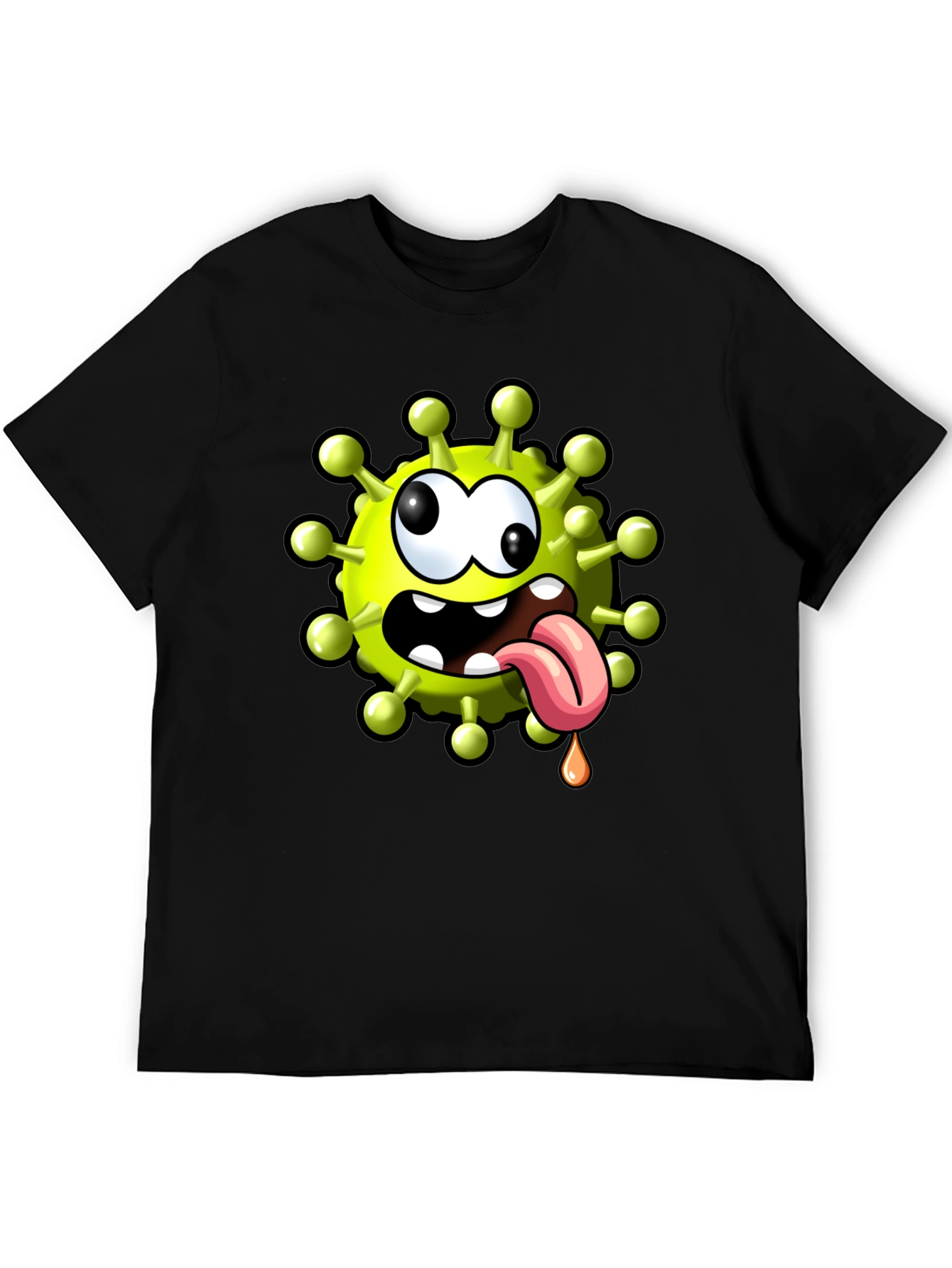 Cartoon Virus Graphic Tee - Funny Novelty T-Shirt