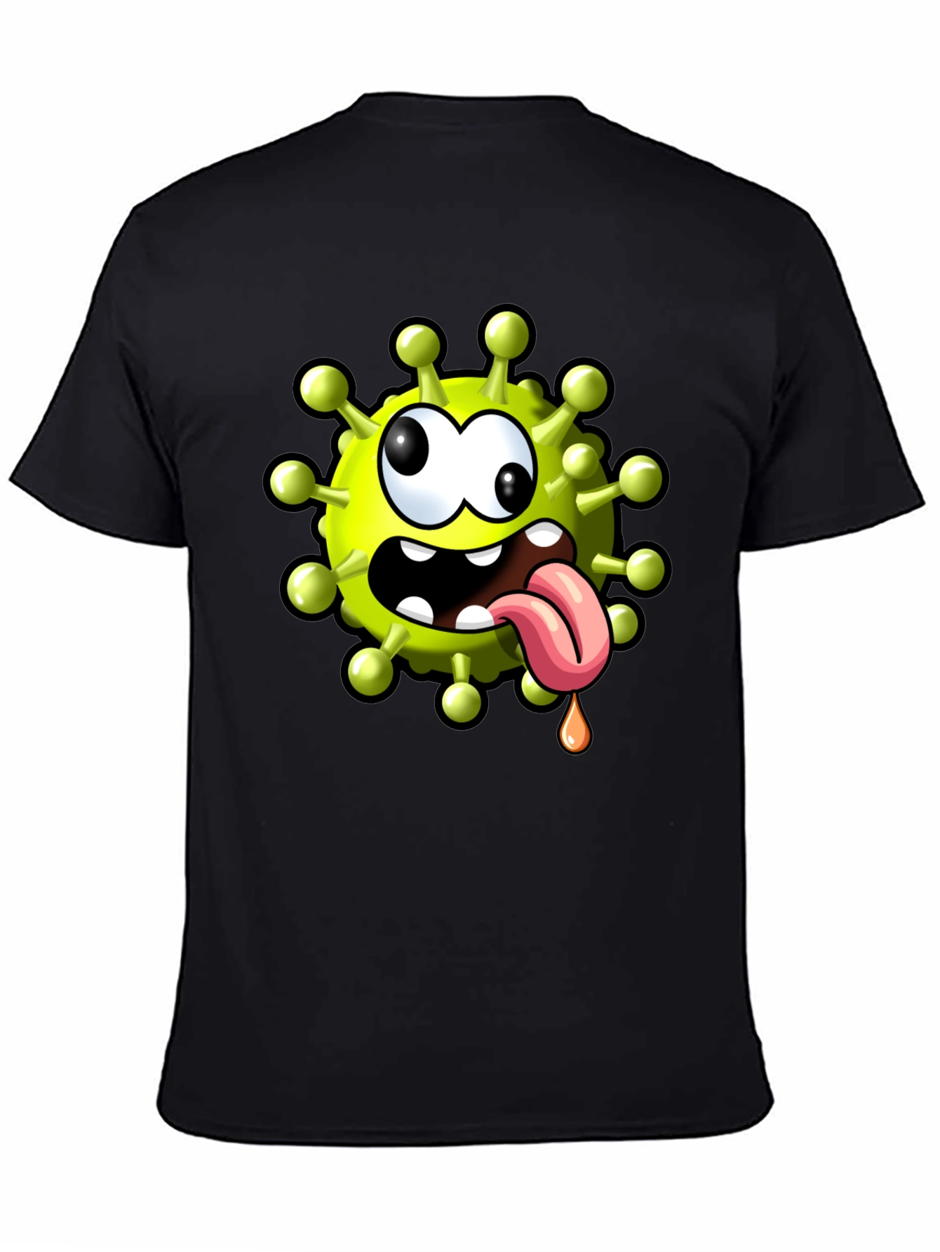 Cartoon Virus Graphic Tee - Funny Novelty T-Shirt