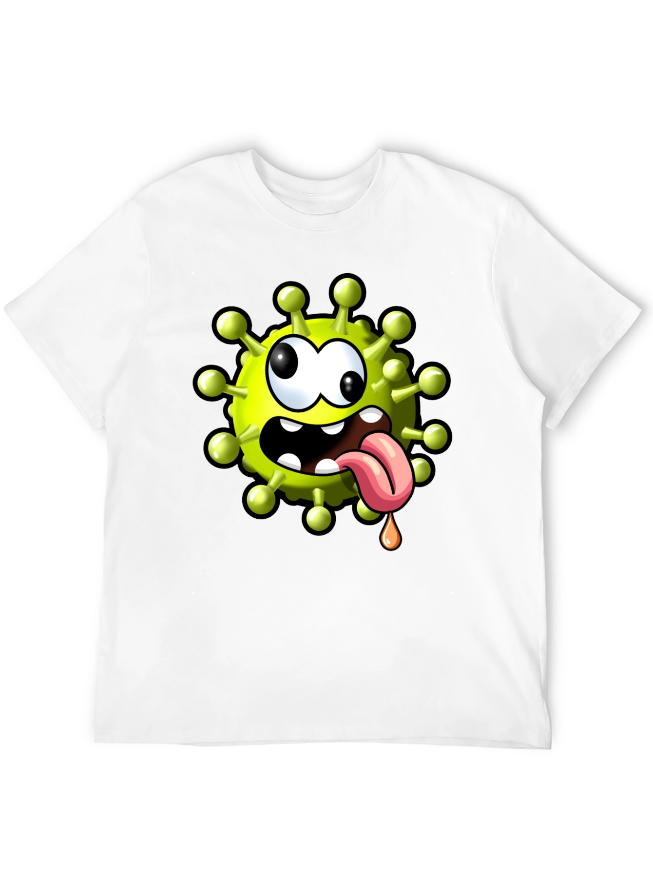 Cartoon Virus Graphic Tee - Funny Novelty T-Shirt