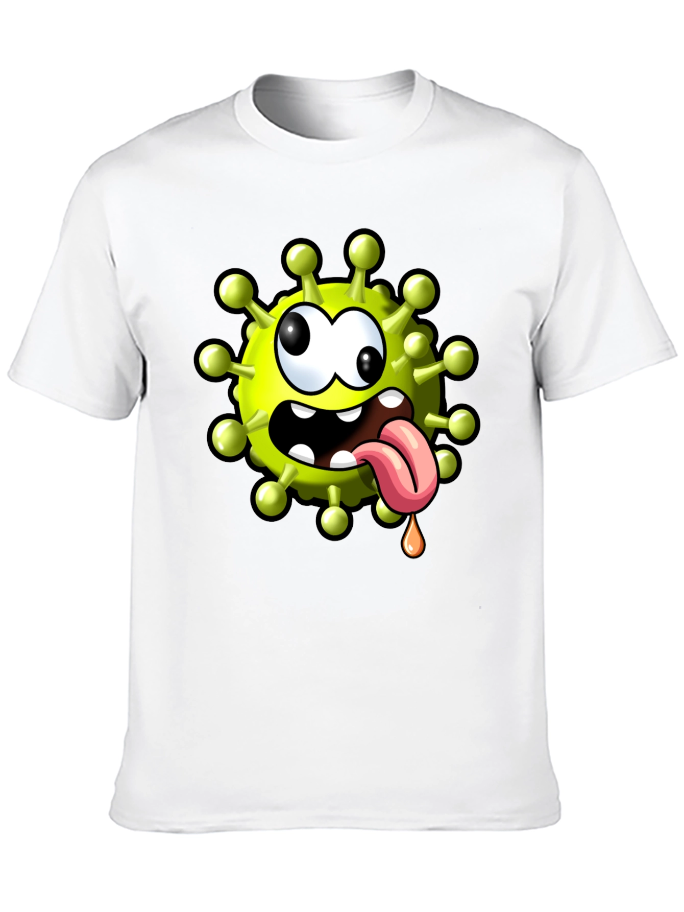 Cartoon Virus Graphic Tee - Funny Novelty T-Shirt