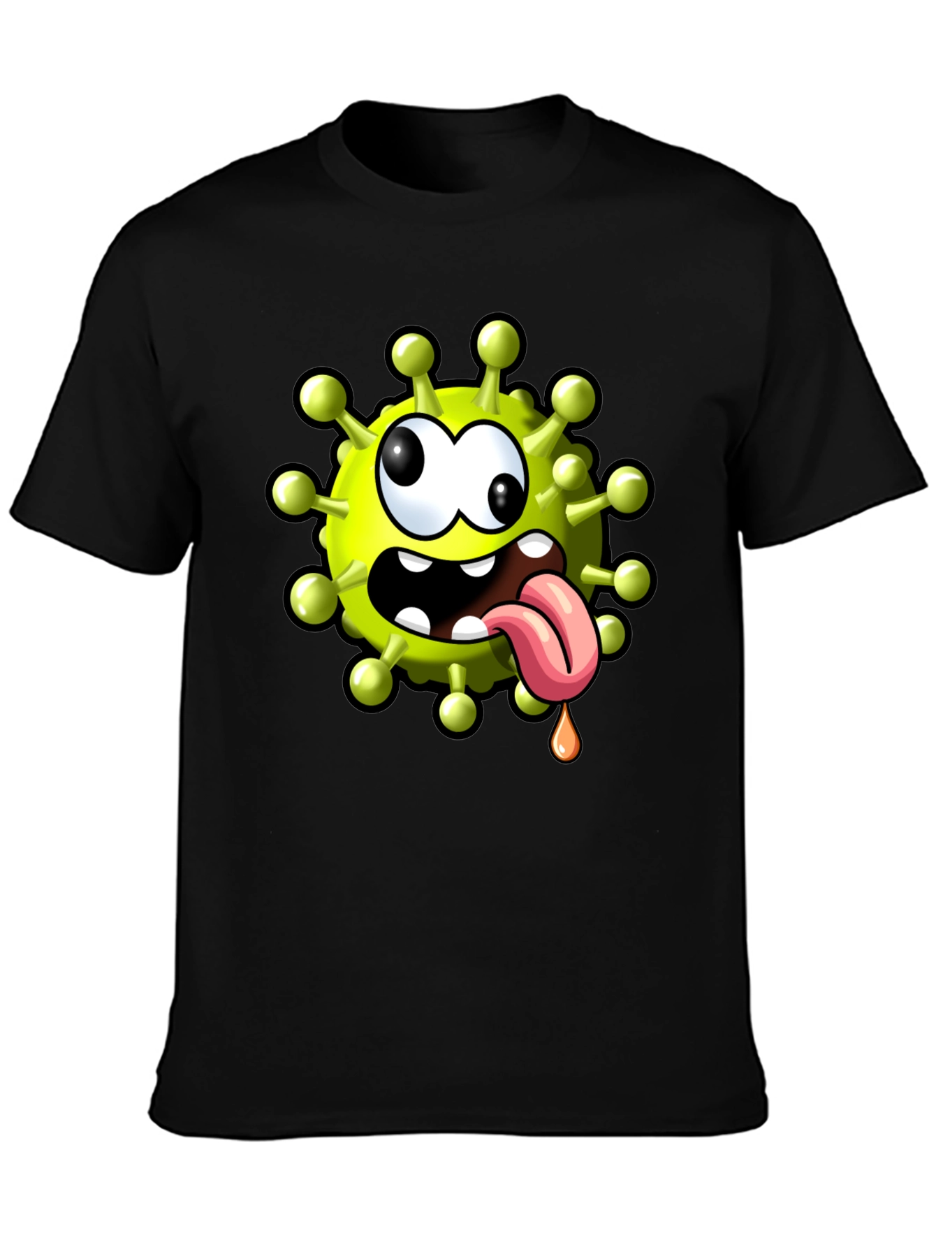 Cartoon Virus Graphic Tee - Funny Novelty T-Shirt