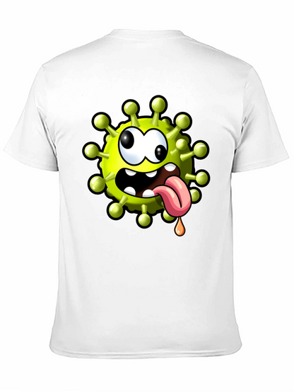 Cartoon Virus Graphic Tee - Funny Novelty T-Shirt