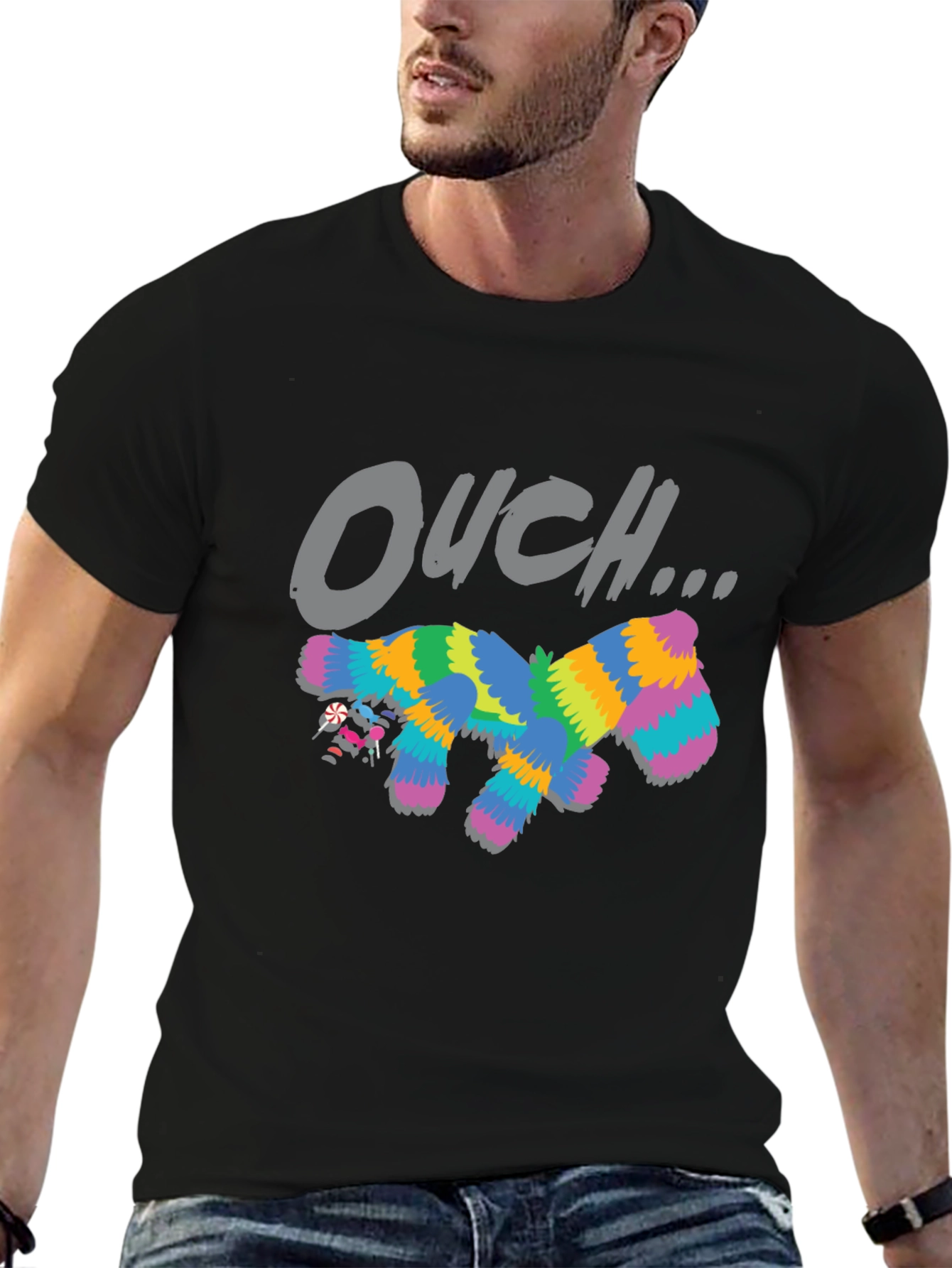 Ouch Pinata T-Shirt - Mens Black Graphic Tee