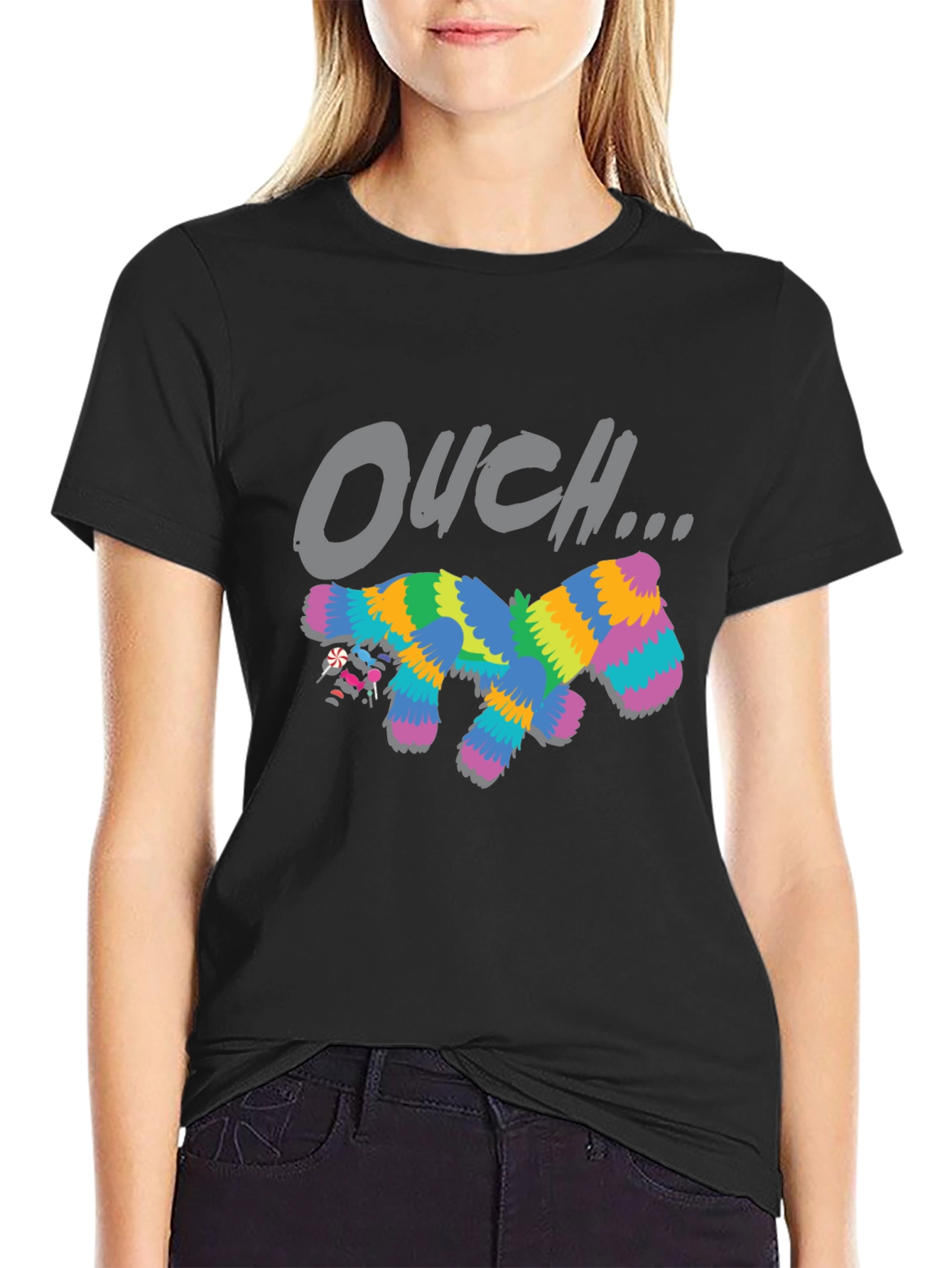 Ouch Pinata T-Shirt - Mens Black Graphic Tee
