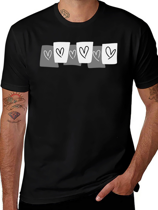 Heart Graphic Tee - Casual Black T-Shirt