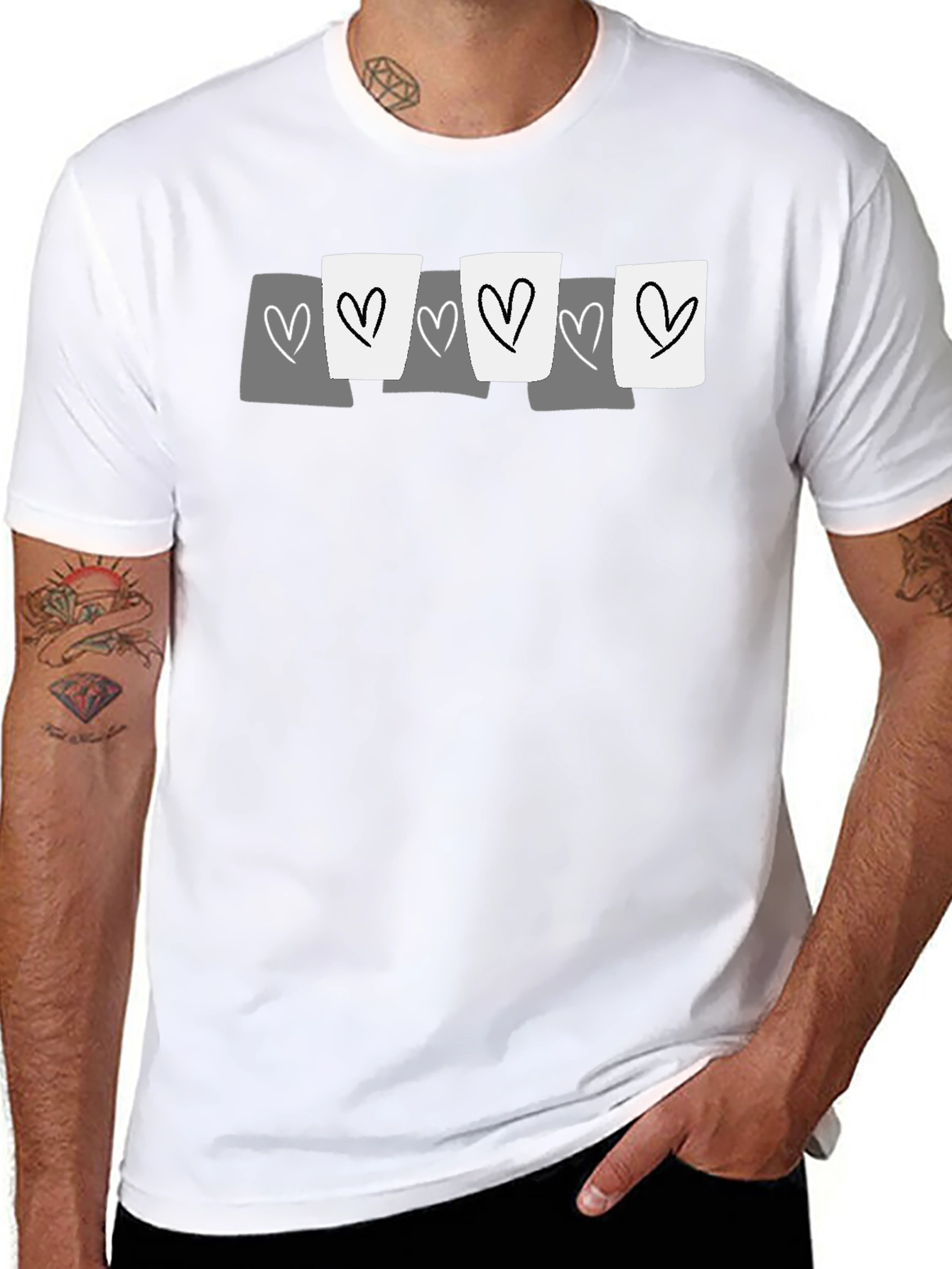Heart Graphic Tee - Casual Black T-Shirt