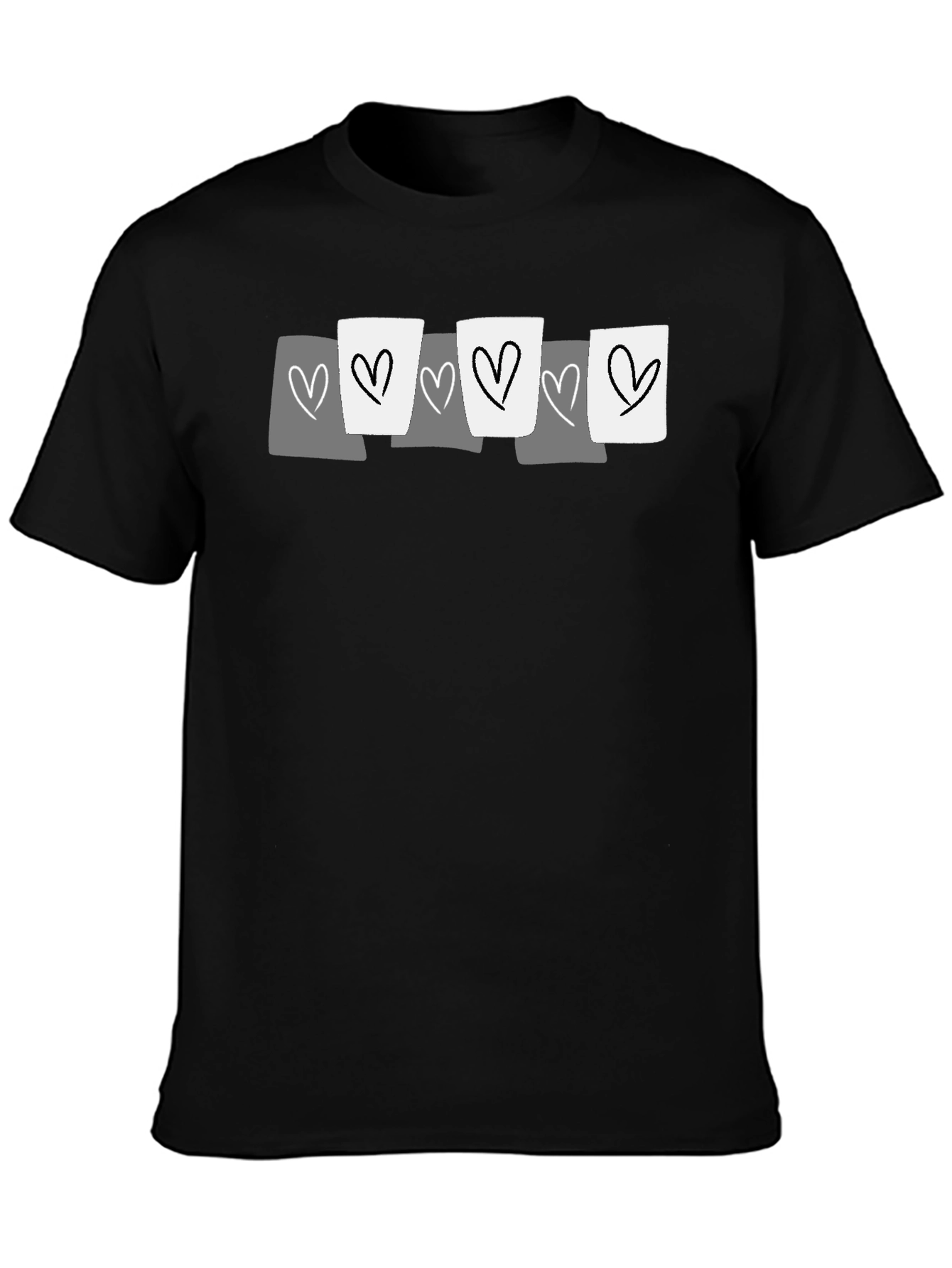Heart Graphic Tee - Casual Black T-Shirt