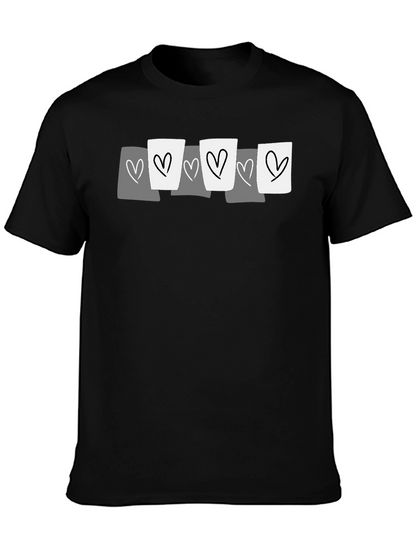 Heart Graphic Tee - Casual Black T-Shirt