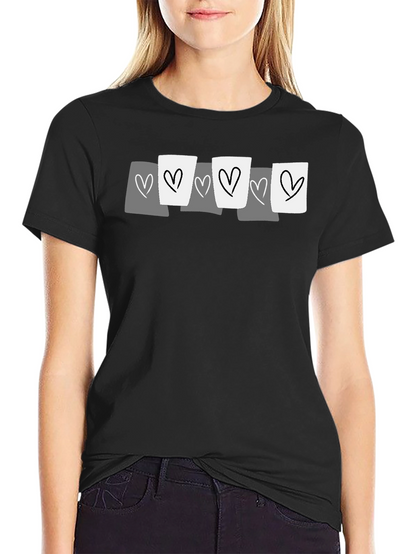 Heart Graphic Tee - Casual Black T-Shirt