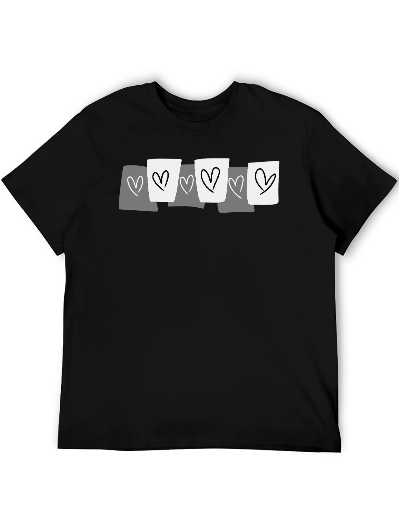 Heart Graphic Tee - Casual Black T-Shirt