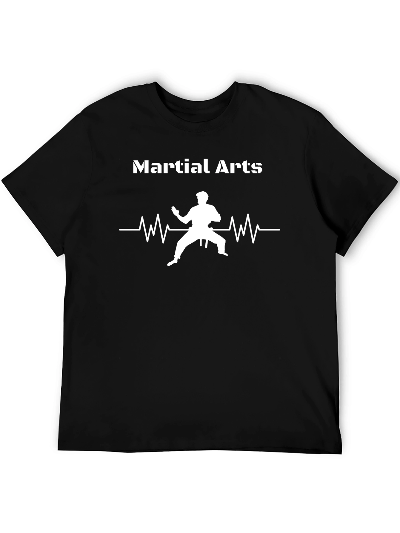 Martial Arts Graphic Tee - Black Cotton Shirt