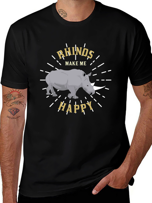 Rhino Lover T-Shirt - Rhinos Make Me Happy