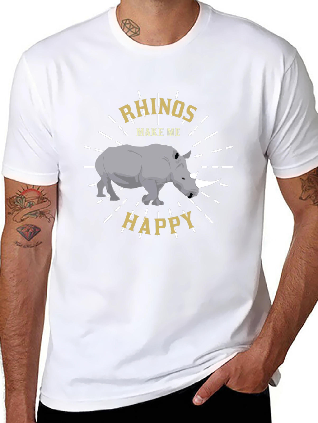Rhino Lover T-Shirt - Rhinos Make Me Happy