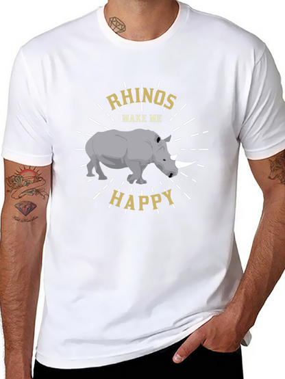 Rhino Lover T-Shirt - Rhinos Make Me Happy