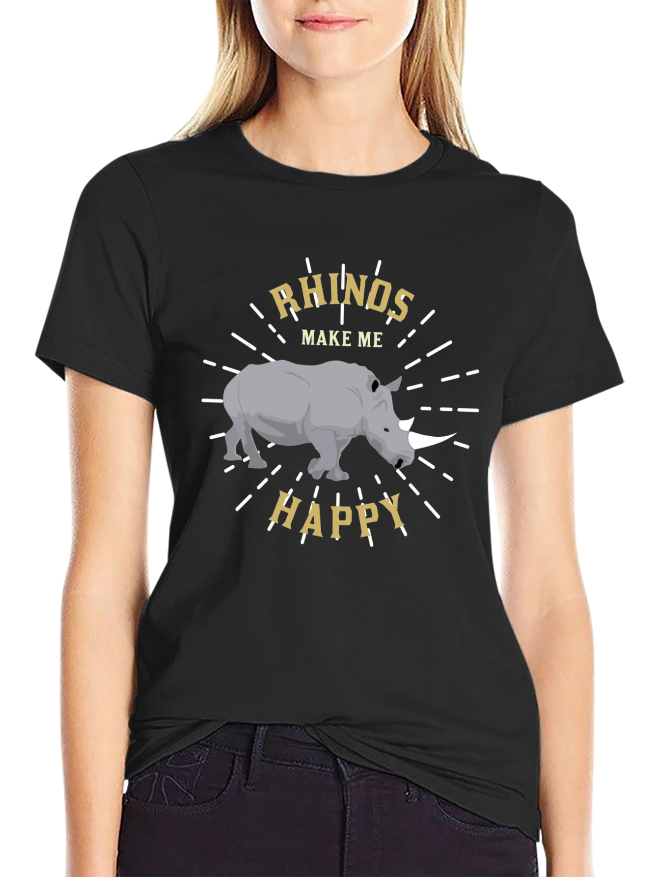 Rhino Lover T-Shirt - Rhinos Make Me Happy