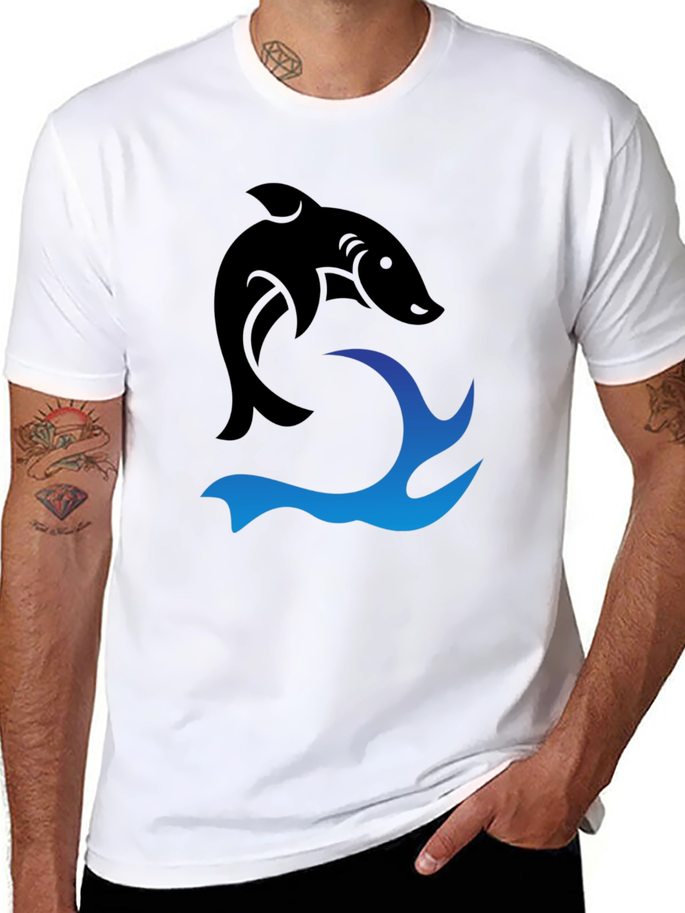 Black Shark Wave Graphic Tee
