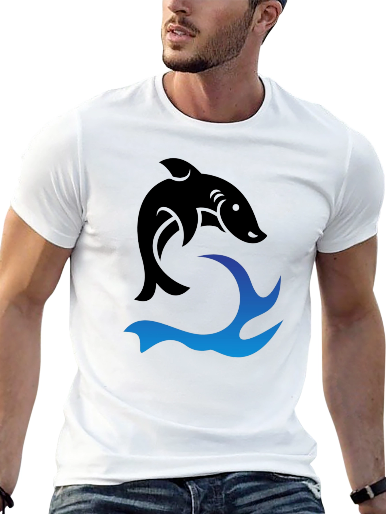 Black Shark Wave Graphic Tee