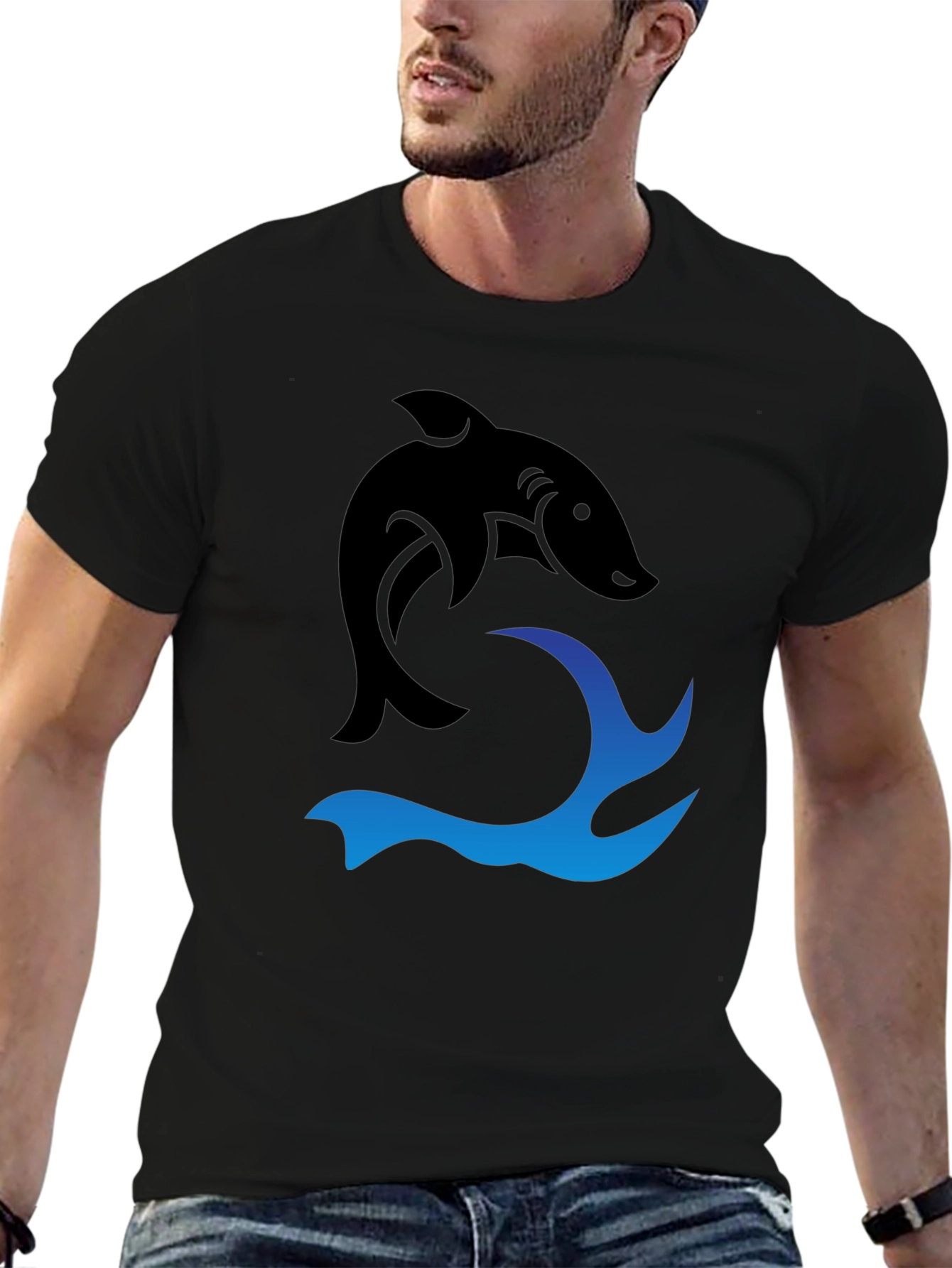 Black Shark Wave Graphic Tee