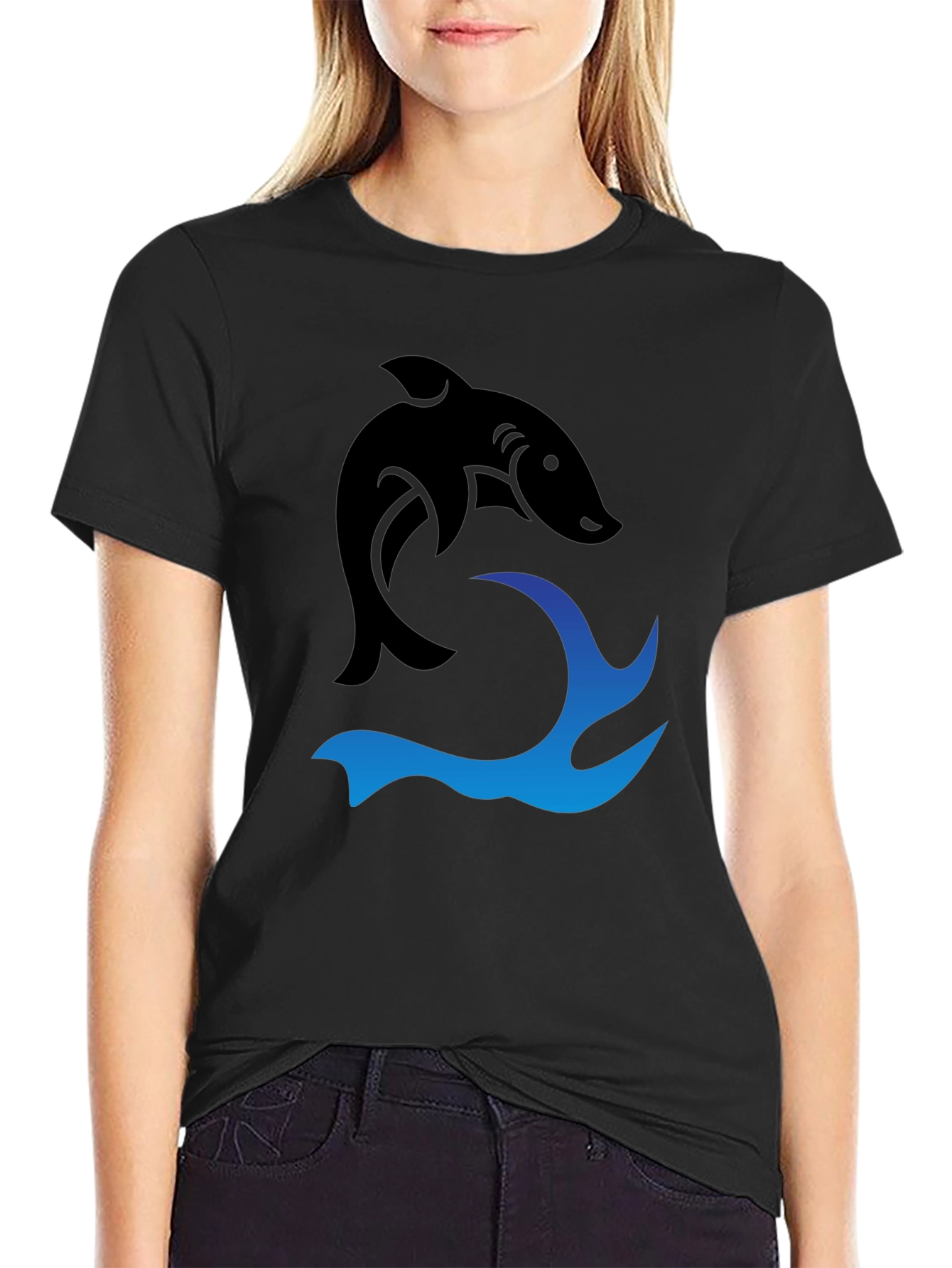 Black Shark Wave Graphic Tee