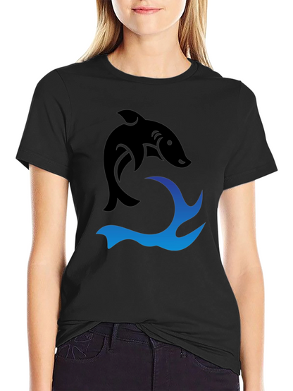 Black Shark Wave Graphic Tee