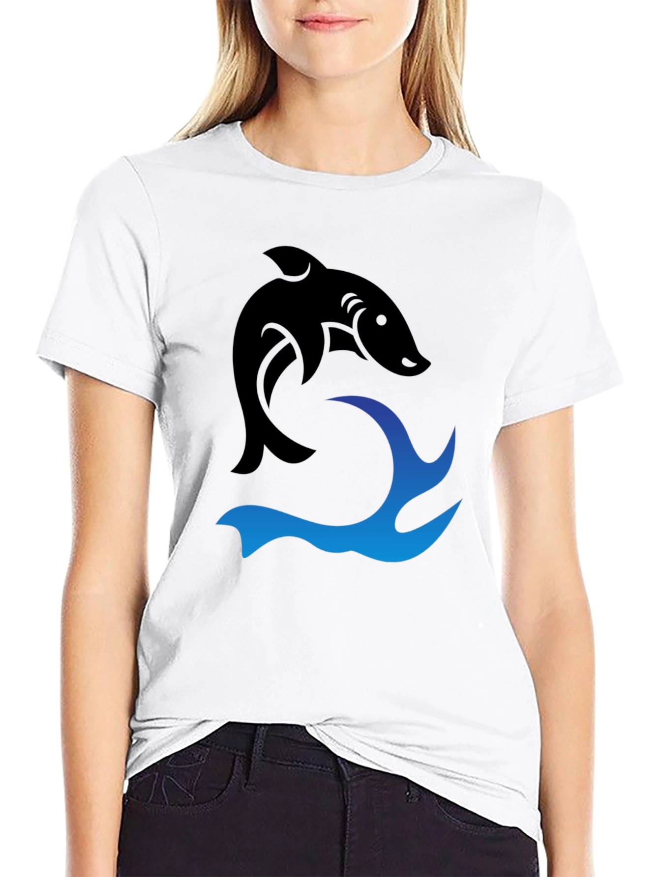 Black Shark Wave Graphic Tee