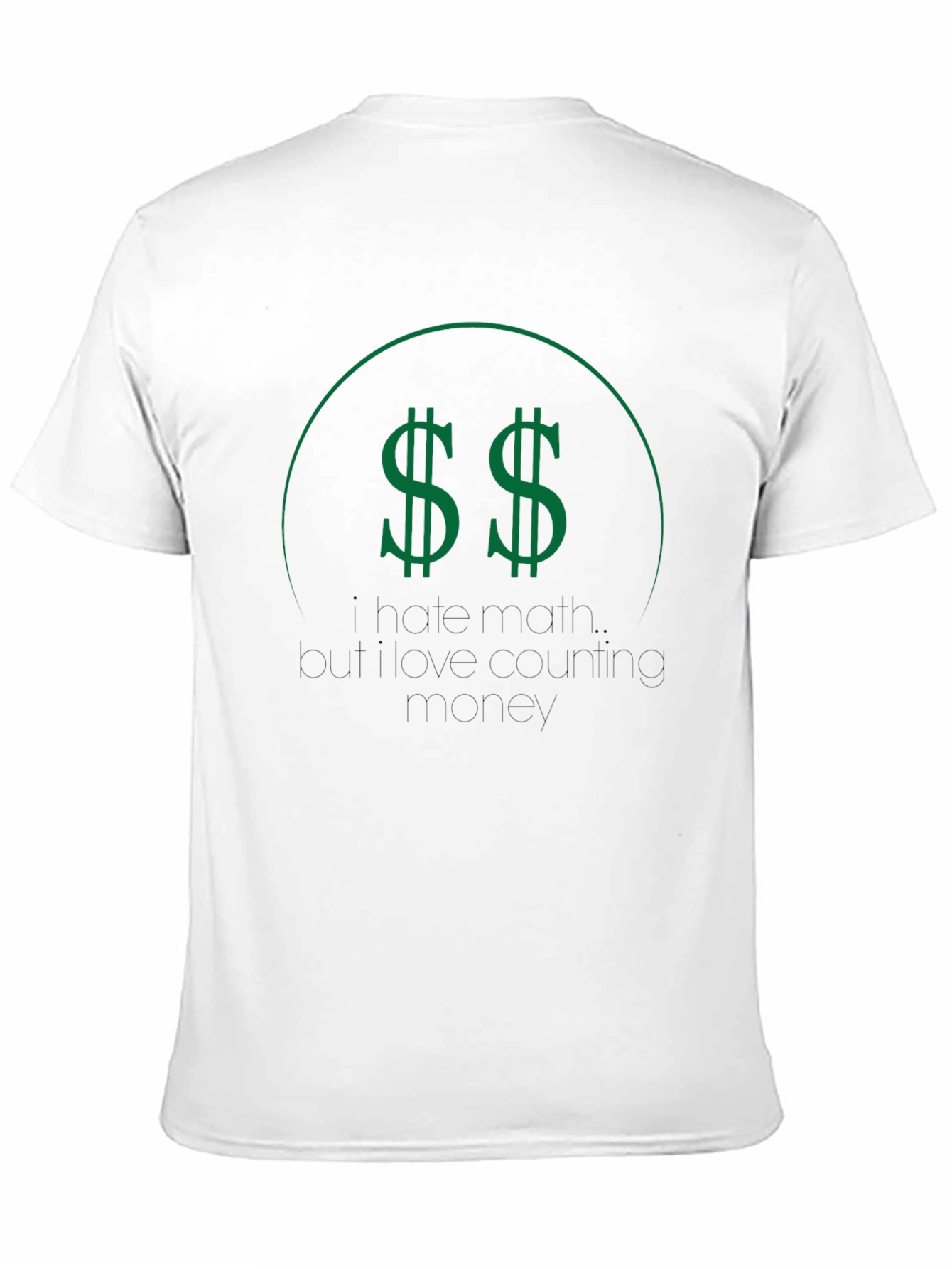 Black T-Shirt with Green Dollar Sign Graphic