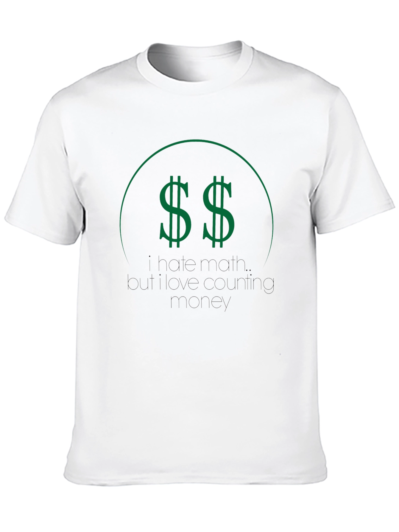 Black T-Shirt with Green Dollar Sign Graphic