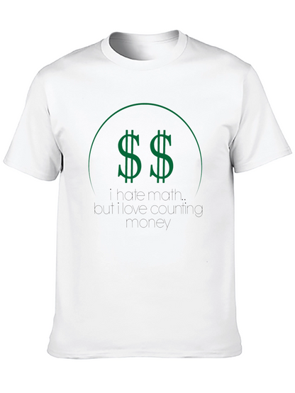 Black T-Shirt with Green Dollar Sign Graphic