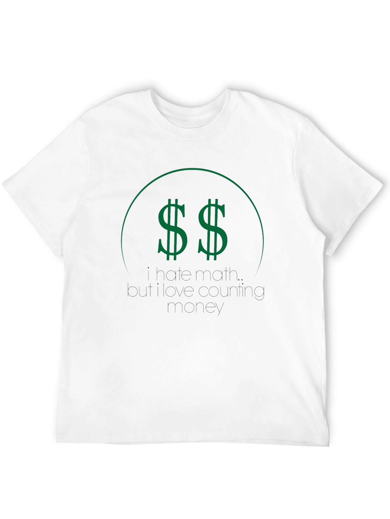 Black T-Shirt with Green Dollar Sign Graphic