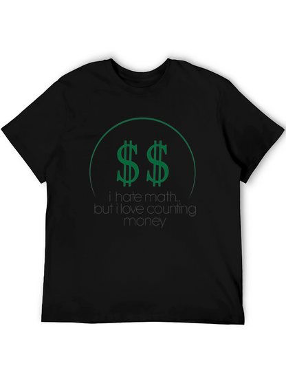 Black T-Shirt with Green Dollar Sign Graphic