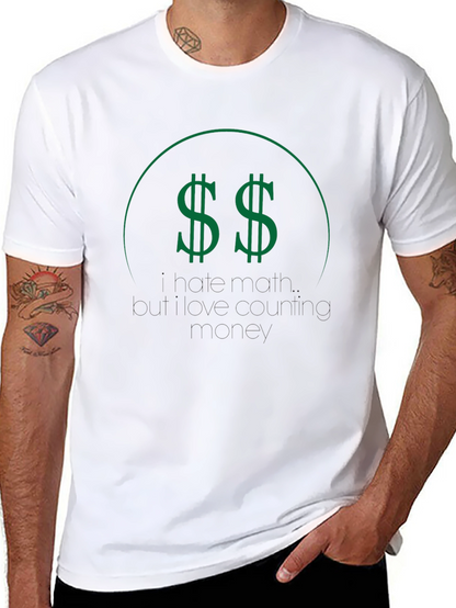 Black T-Shirt with Green Dollar Sign Graphic