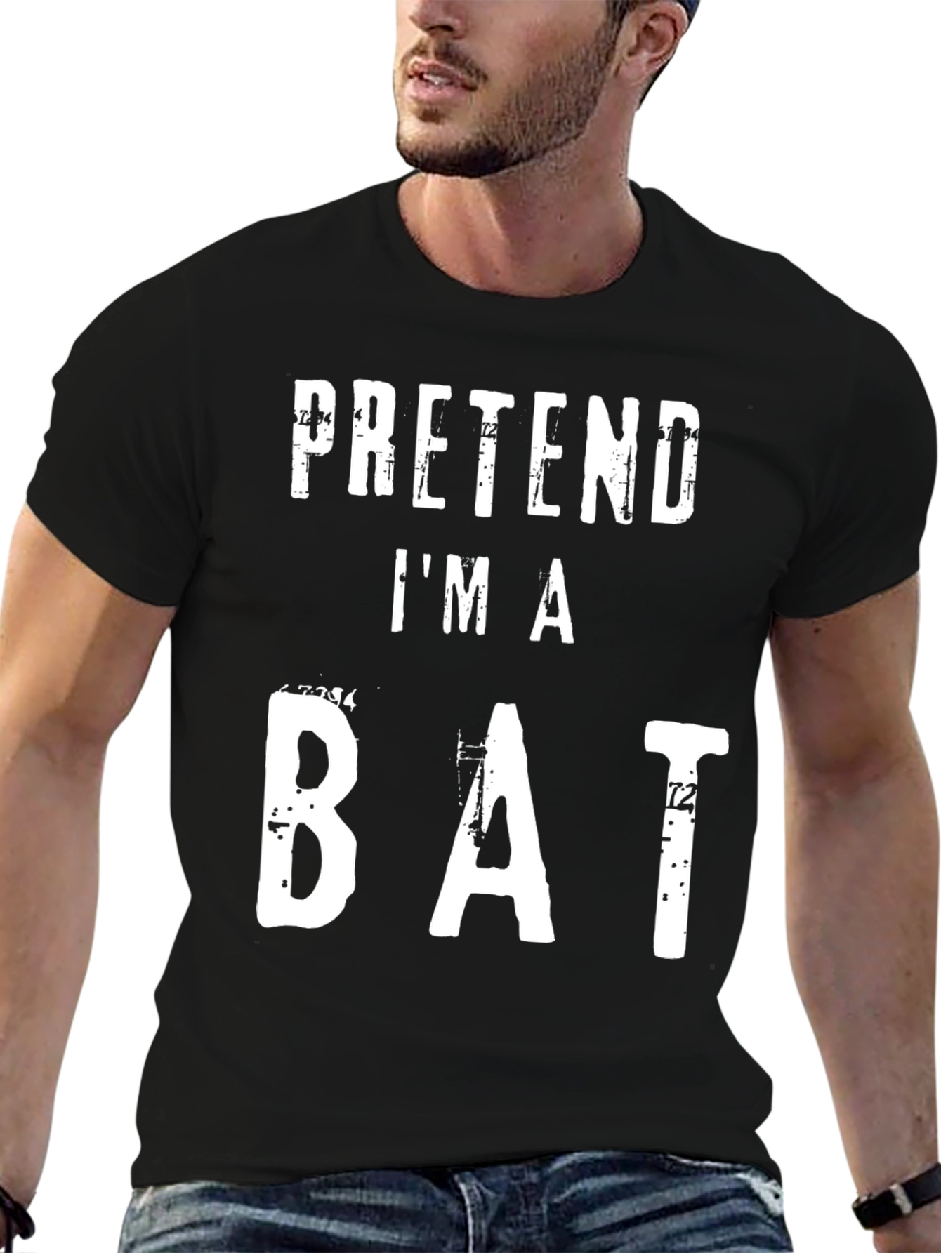 Pretend Im A Bat T-Shirt Funny Halloween Costume Tee