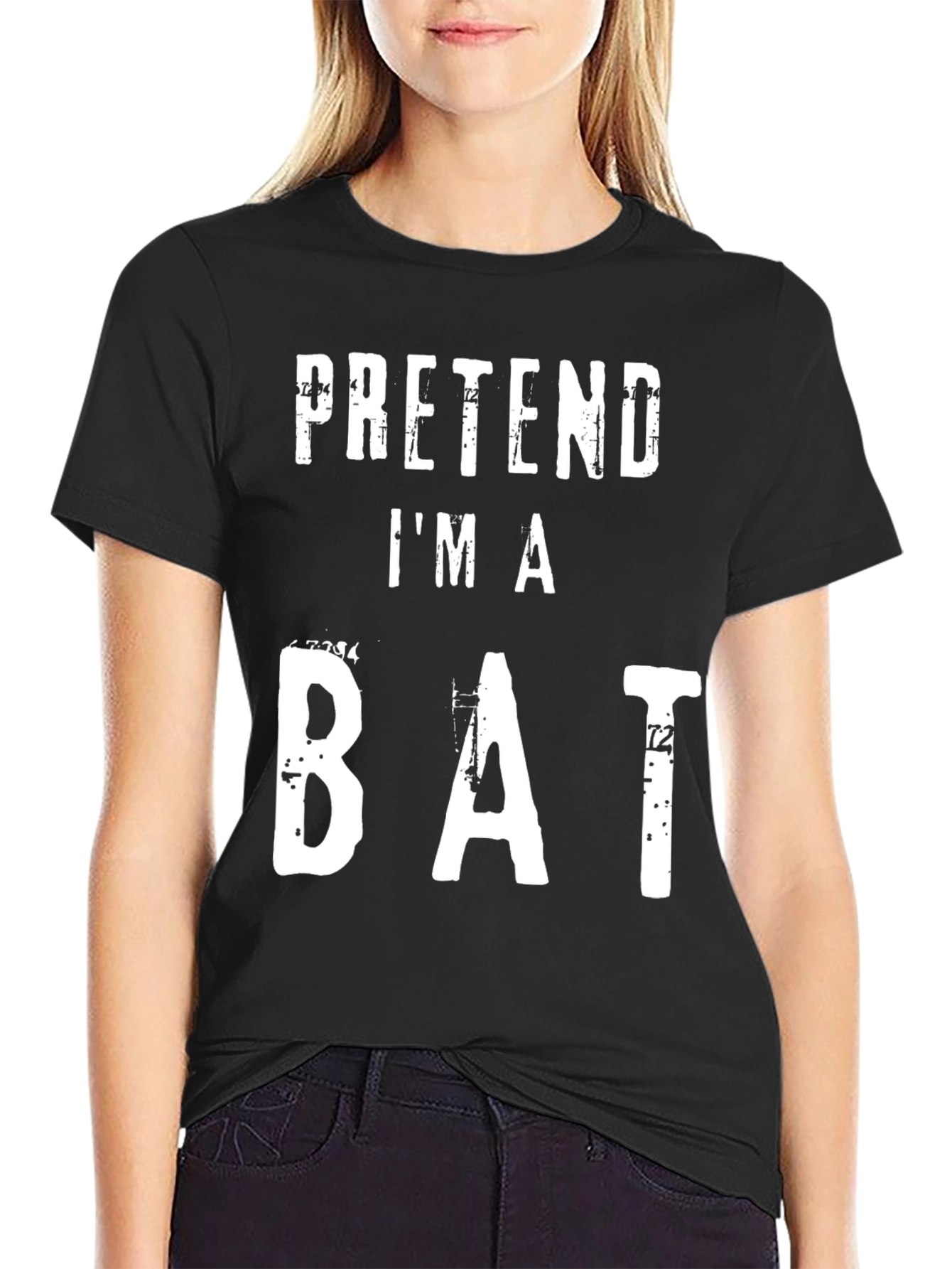 Pretend Im A Bat T-Shirt Funny Halloween Costume Tee