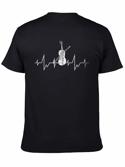 Violin Heartbeat Graphic Tee - Music Lover Shirt