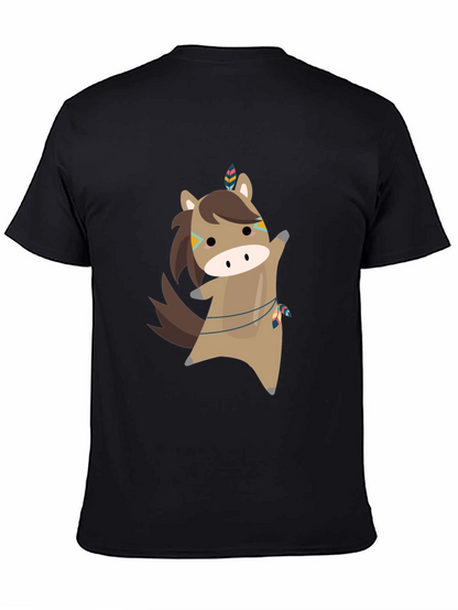 Cartoon Horse T-Shirt - Black Tee