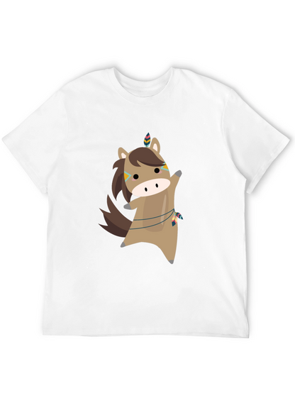 Cartoon Horse T-Shirt - Black Tee