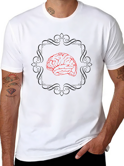 Brain Graphic Tee - Black Cotton T-Shirt