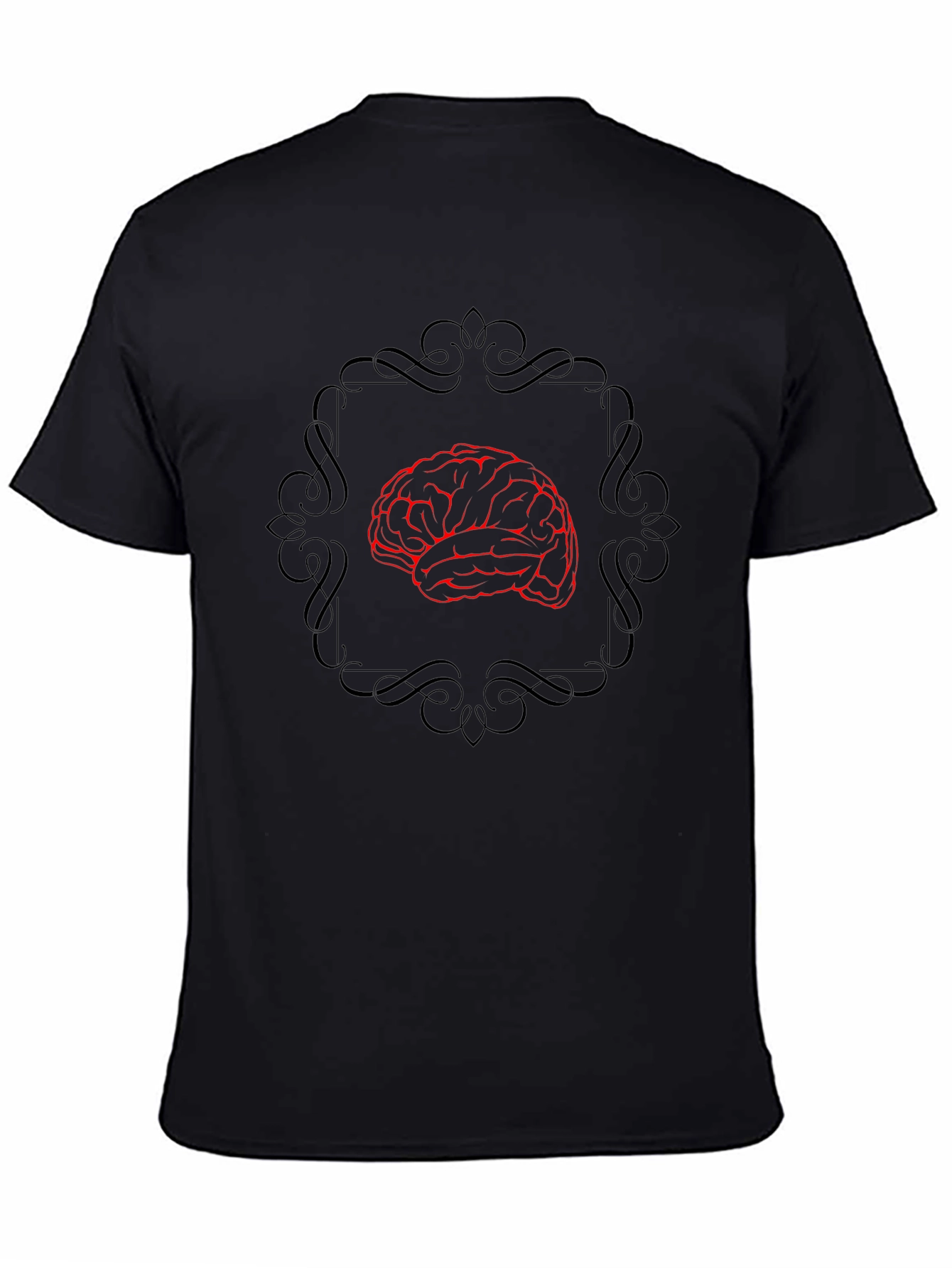 Brain Graphic Tee - Black Cotton T-Shirt