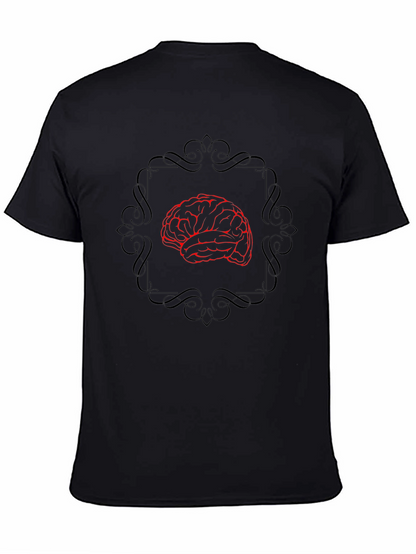 Brain Graphic Tee - Black Cotton T-Shirt
