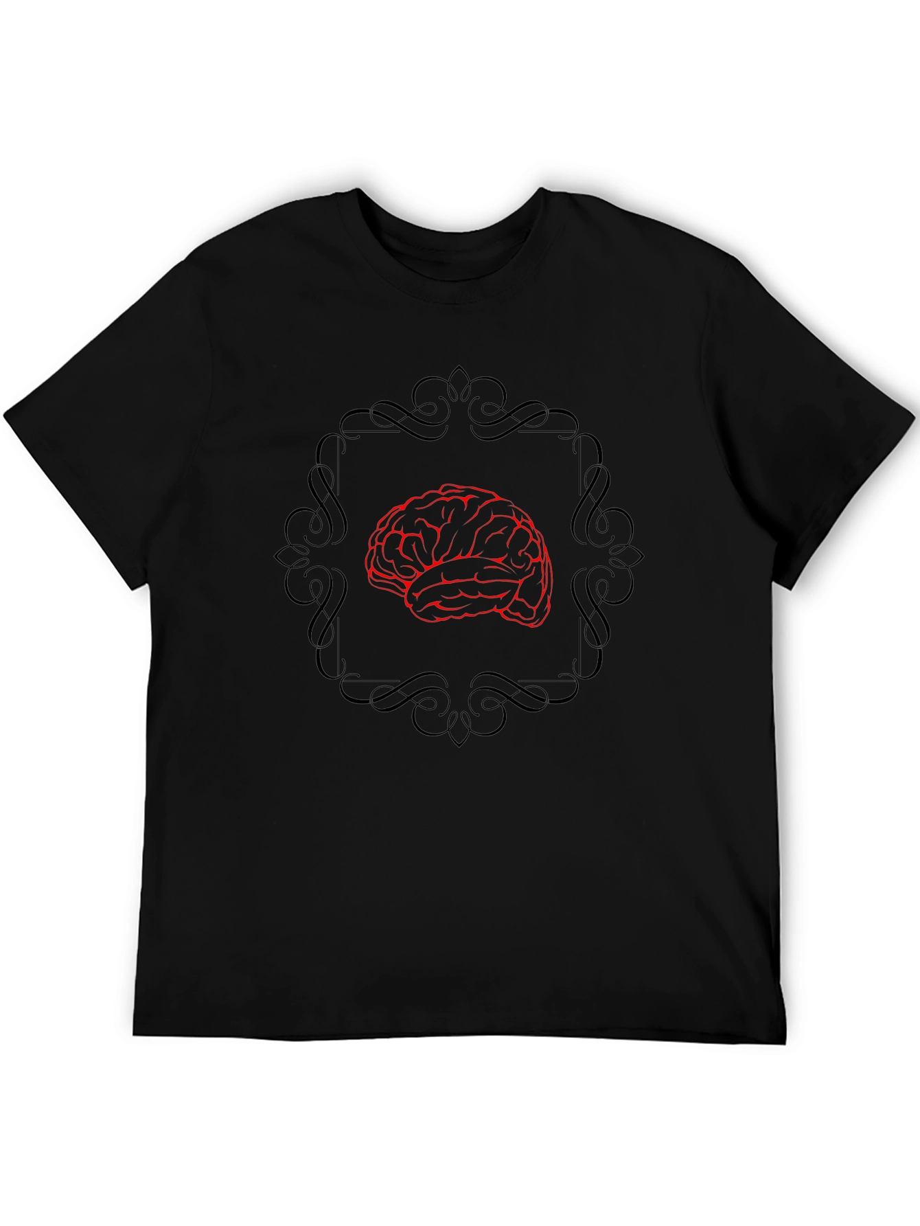 Brain Graphic Tee - Black Cotton T-Shirt