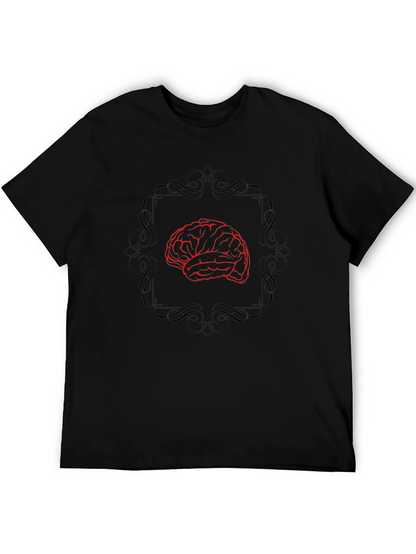 Brain Graphic Tee - Black Cotton T-Shirt