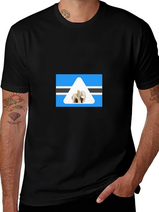 Botswana Elephant T-Shirt - Black Cotton Tee