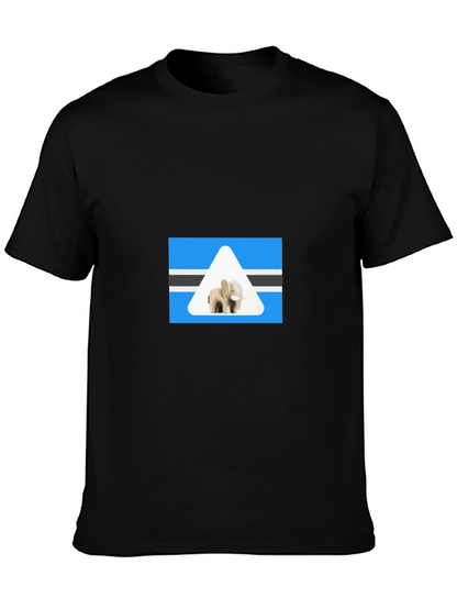 Botswana Elephant T-Shirt - Black Cotton Tee
