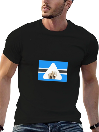 Botswana Elephant T-Shirt - Black Cotton Tee