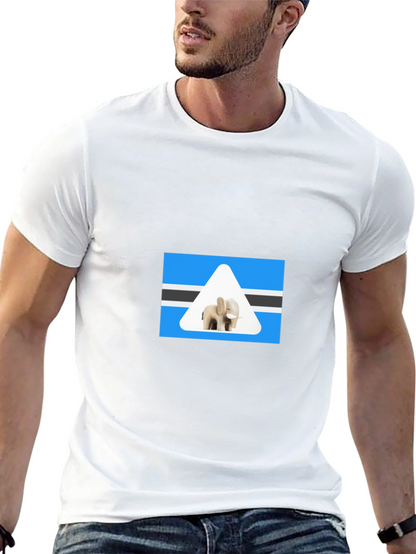 Botswana Elephant T-Shirt - Black Cotton Tee