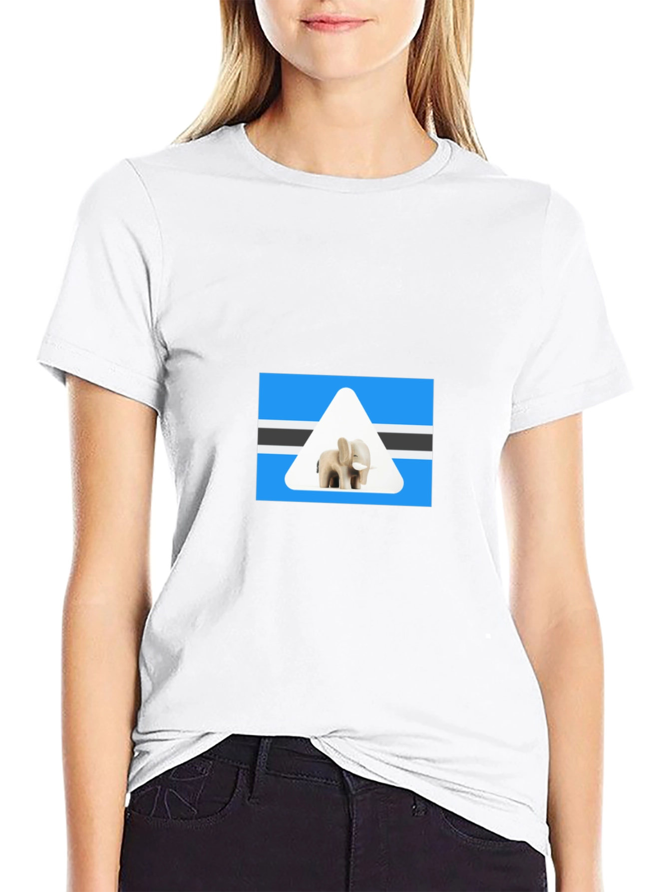 Botswana Elephant T-Shirt - Black Cotton Tee