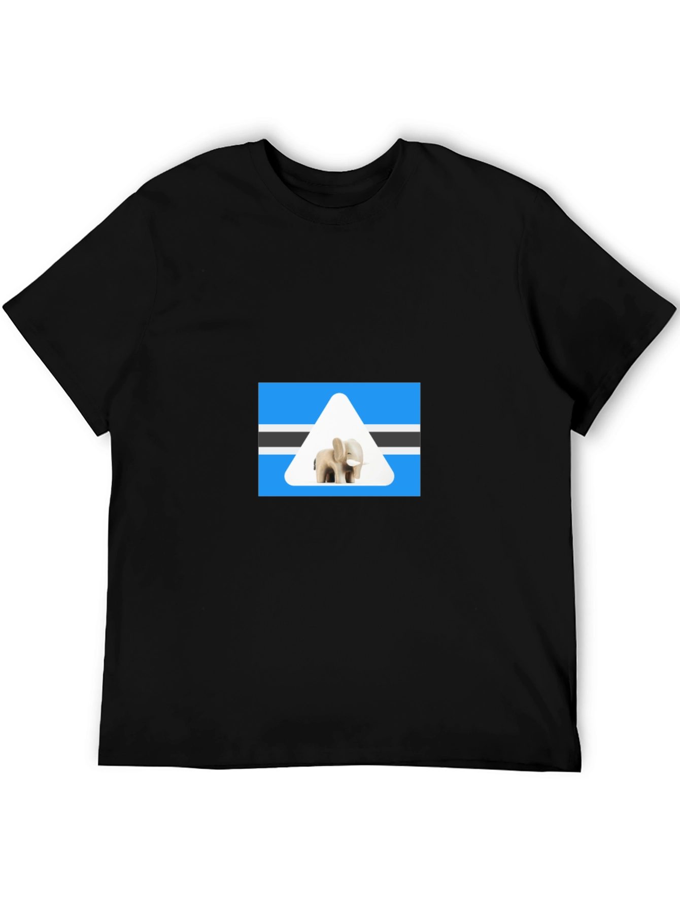 Botswana Elephant T-Shirt - Black Cotton Tee